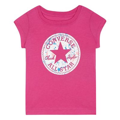 Converse Baby girls' pink logo print top